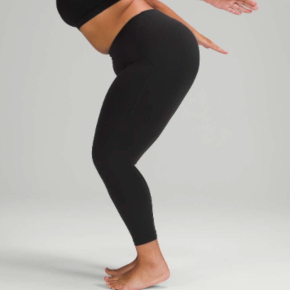 LULULEMON WOMENS INSTILL HIGH RISE TIGHTS 25 INCH INSEAM SIZE 8 BLACK LEGGINGS - Picture 2 of 9